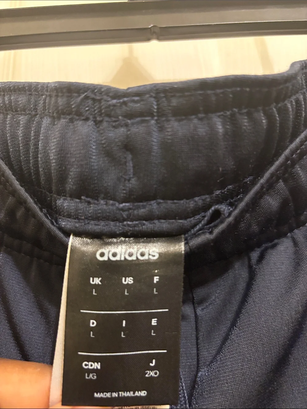 Adidas Navy Athletic Track Pants with 3 Stripes